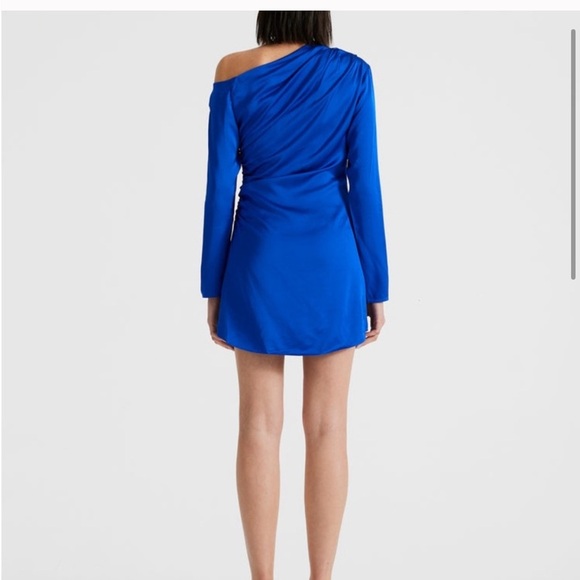 NWT ALC Jamie Asymmetrical Dress In Cyan Blue Sz 2 - Picture 3 of 6